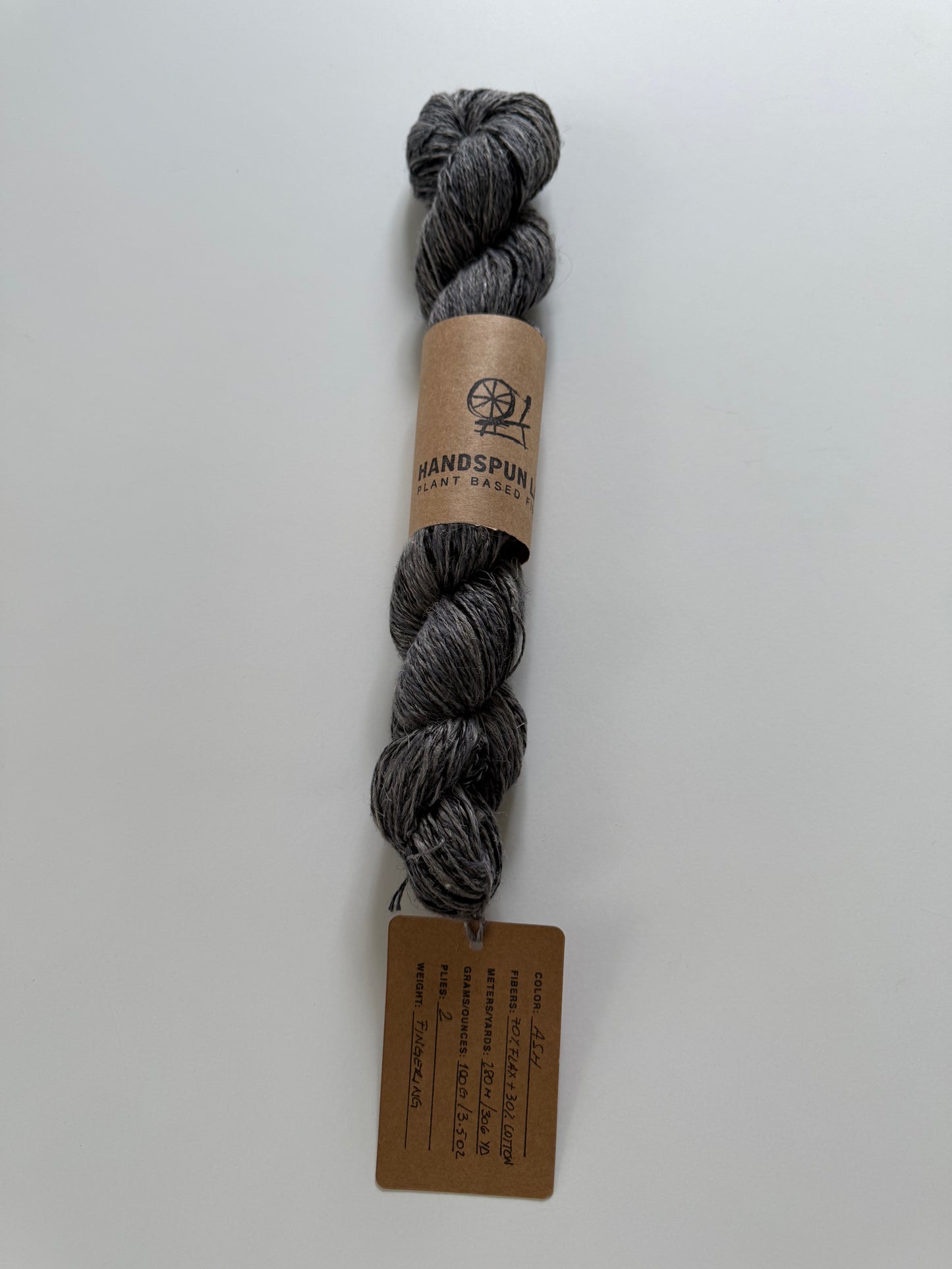 Hand Spun 'ASH' Fingering Yarn